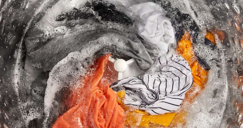 Whirlpool Combination Microwave Clothing items in a washing machine