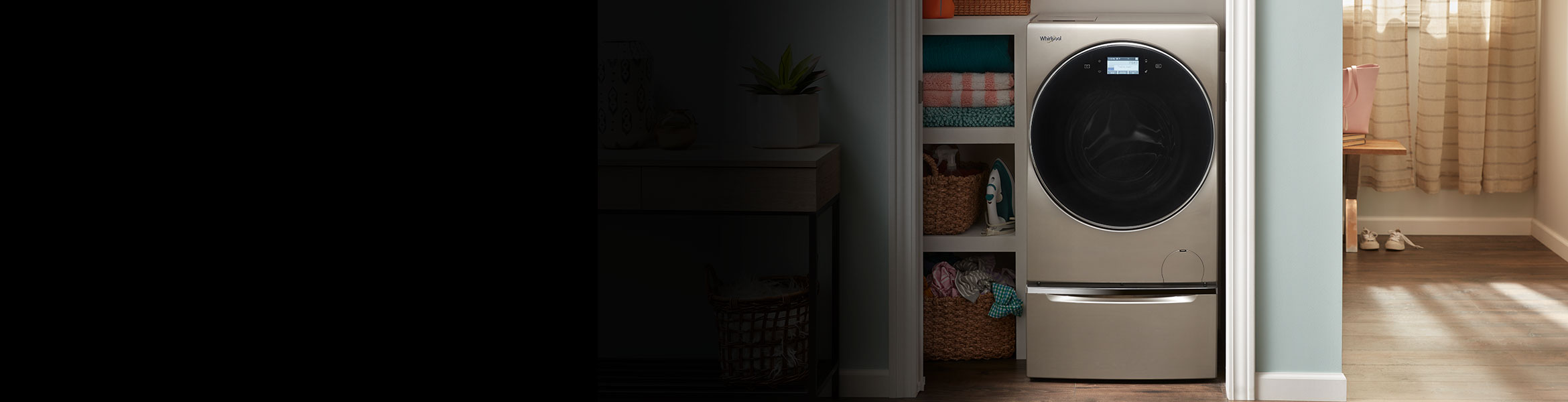 Whirlpool ventless dryer in a small closet