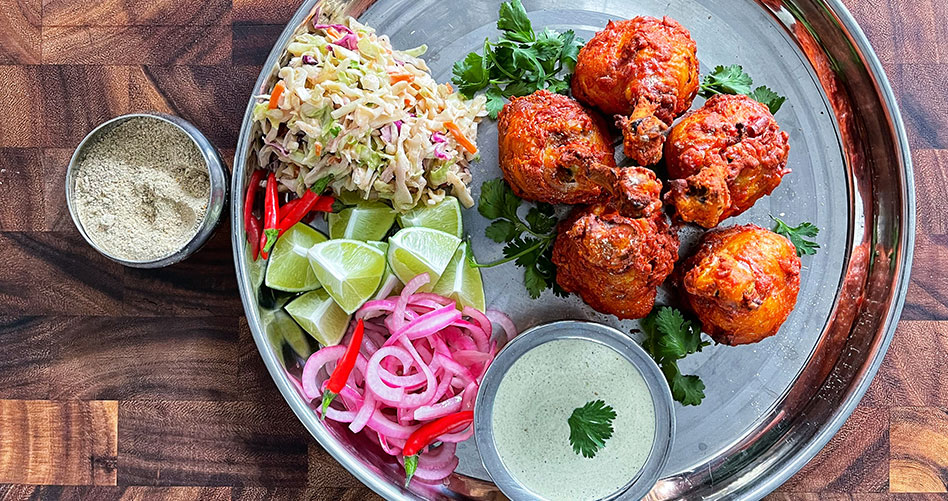 Whirlpool Combination Microwave A serving of chicken tandoori and sides