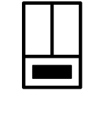 L'icône d'un réfrigérateur à portes françaises.