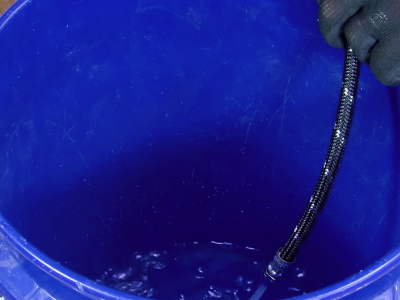 A tube in a bucket