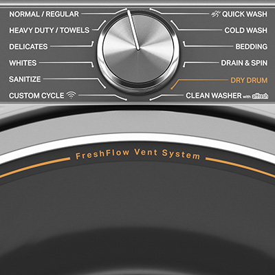 A close-up of a Whirlpool® Washer console