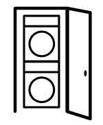 Icône de laveuse et sécheuse superposables