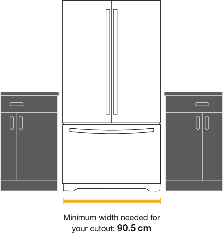 How to find the right fridge dimensions for your space's width. How to find the right fridge dimensions for your space's width.