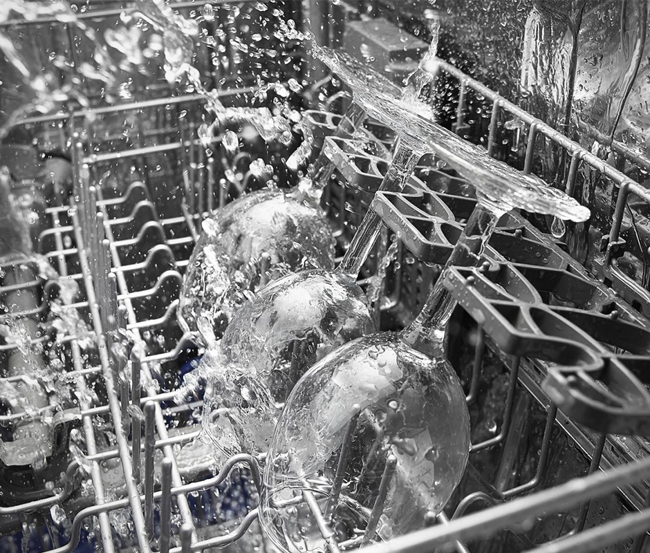 Remove the dishwasher filter. Remove the dishwasher filter.