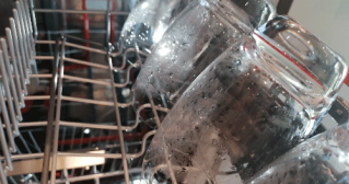 Dirty dishes in dishwasher