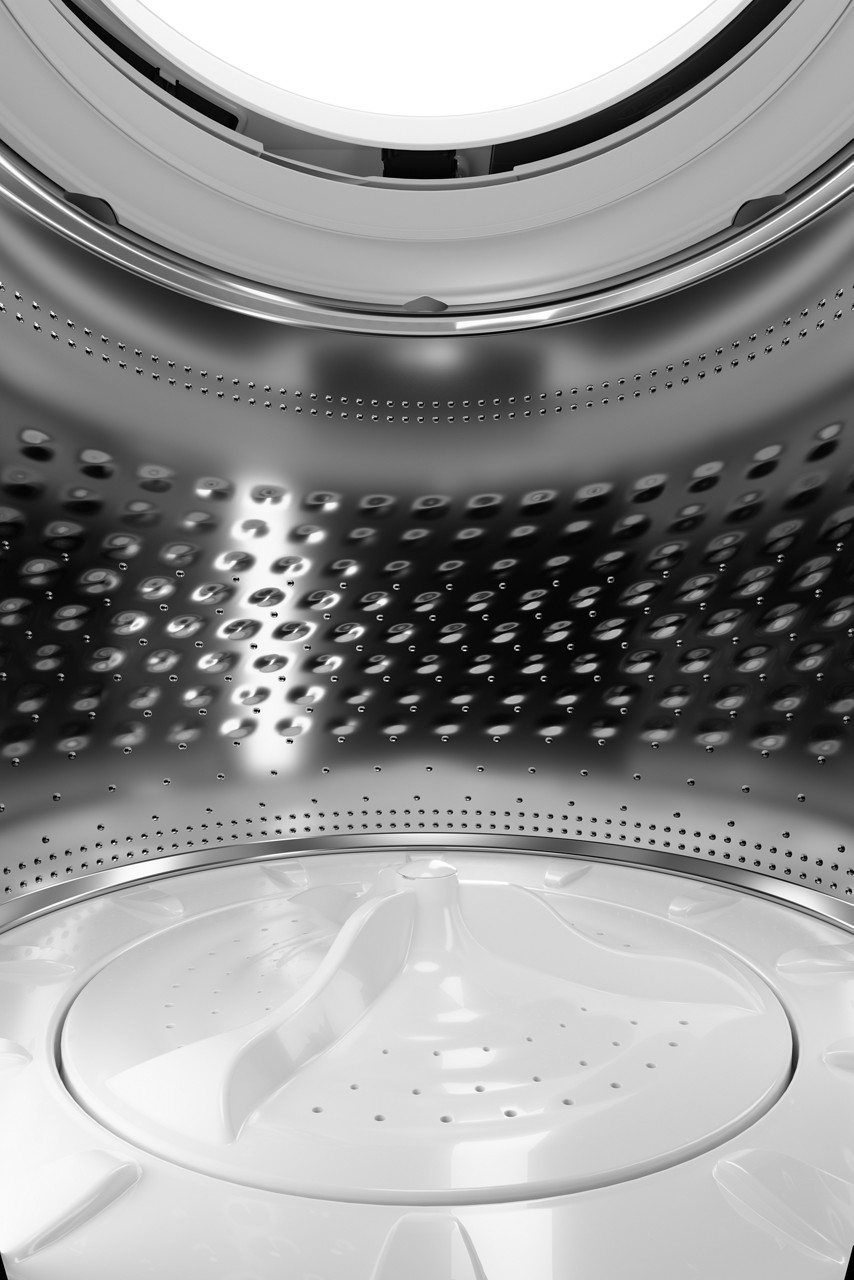 The interior of an impeller washing machine. The interior of an impeller washing machine.