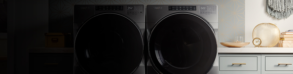 A side by side washer and dryer