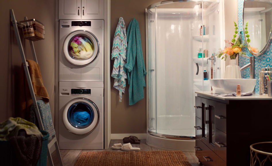 Laundry configurations that take advantage of every inch