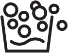 Detergent creates suds to break apart stains Detergent creates suds to break apart stains