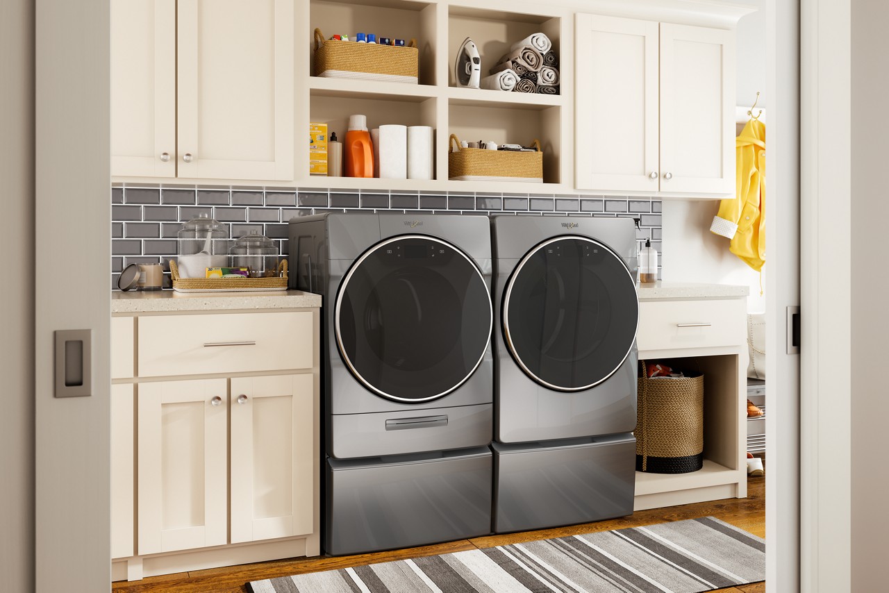Front loading washing machine and dryer