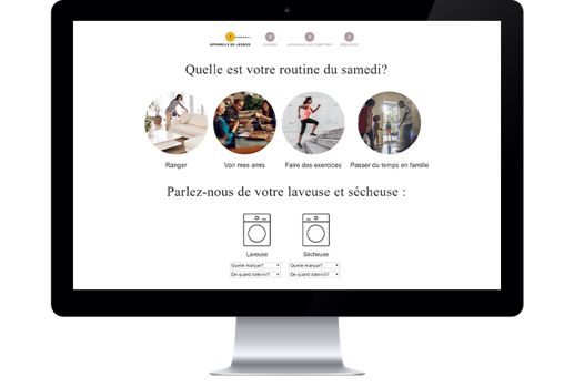 Écran indiquant comment créer un profil