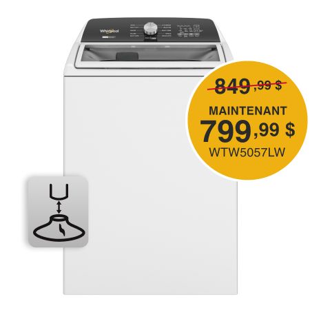 Laveuse à chargement vertical avec agitateur amovible - 5.4-5.5 pi cu C.E.I.