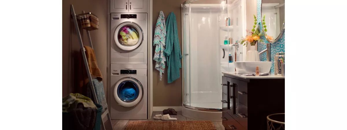 Slim washer outlet dryer combo