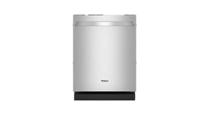An open Whirlpool® Dishwasher