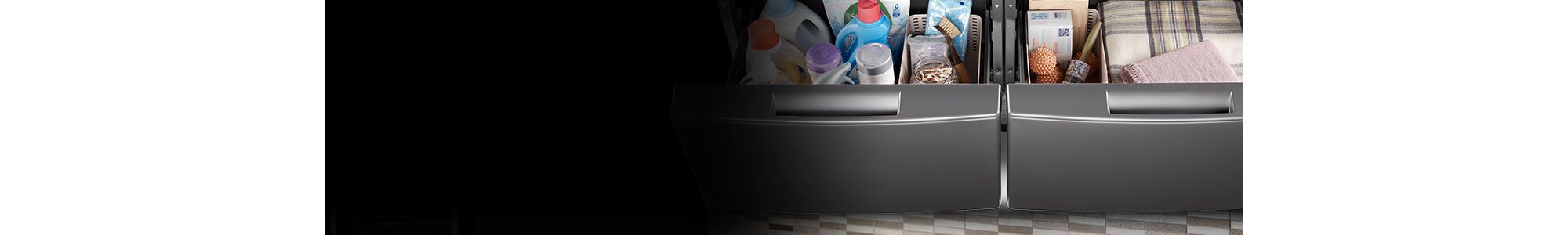Extra comfort and storage with a Whirlpool® pedestal
