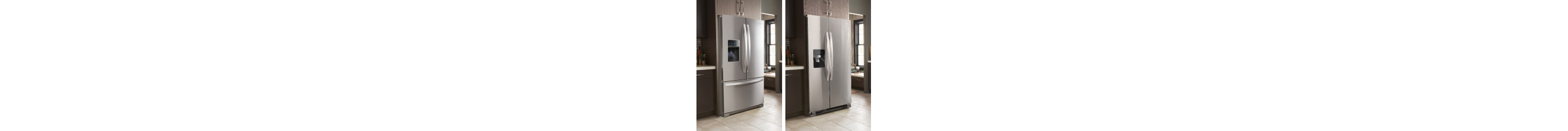 Side-by-side images of French door and side-by-side refrigerators