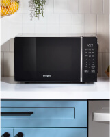Countertop microwave on a white counter