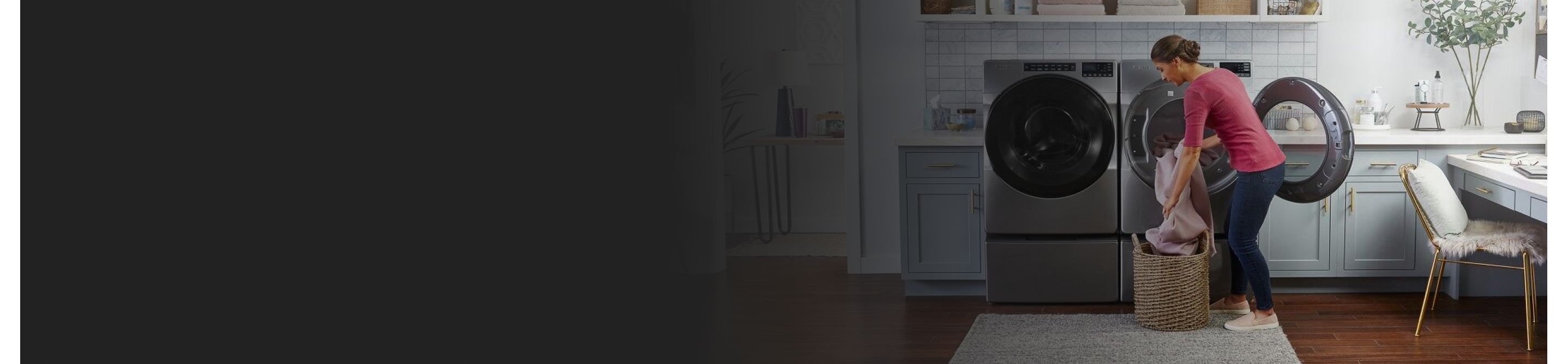 Person unloading laundry from a Whirlpool® dryer