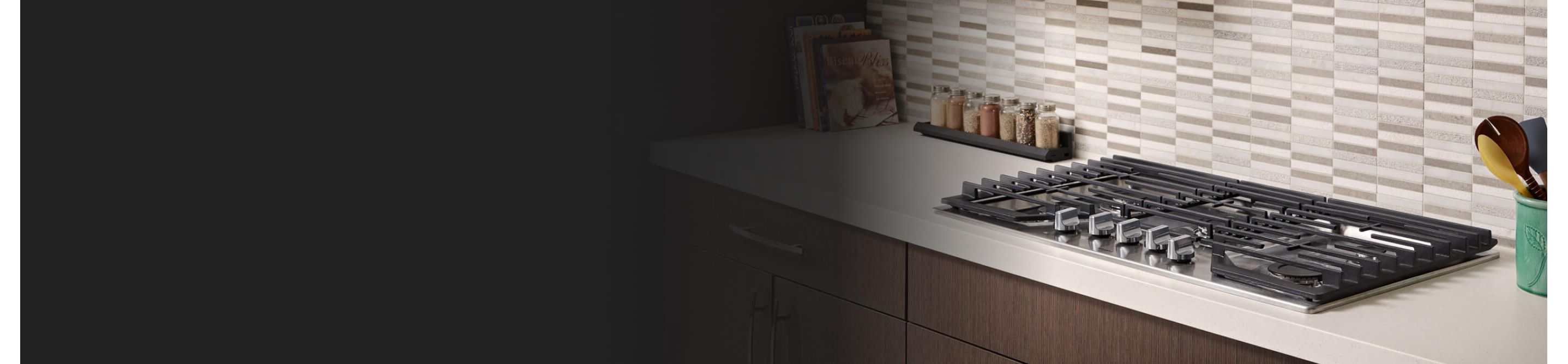 Gas stovetop installed in a modern kitchen