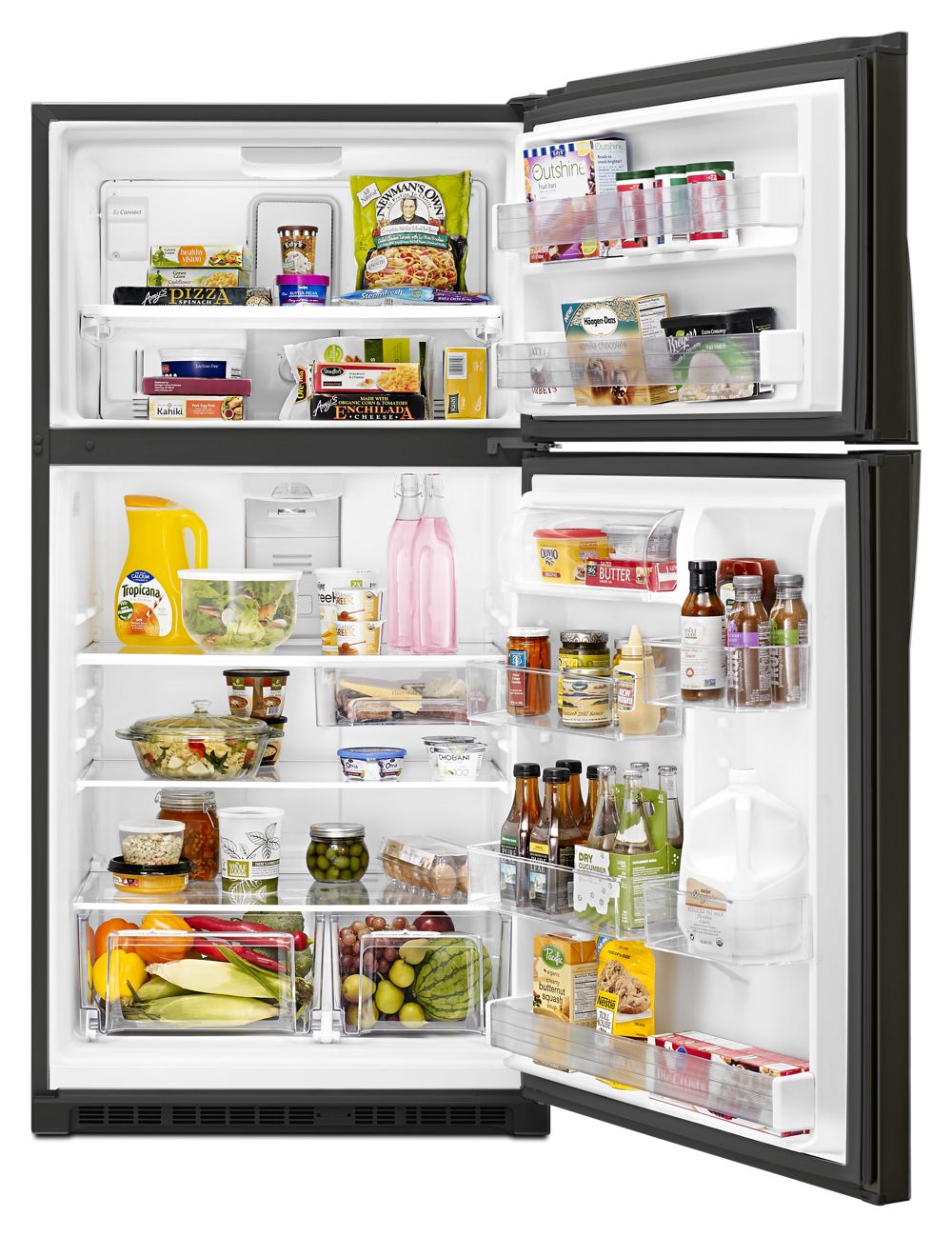 33-inch Wide Top Freezer Refrigerator - 21 cu. ft. Black Stainless