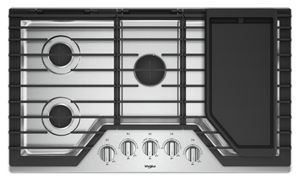 36 inch Gas Cooktop with Griddle Stainless Steel WCG97US6HS Whirlpool